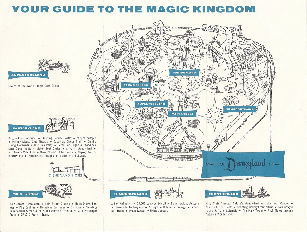 Disneyland Map 1961 // LivingMiVidaLoca.com