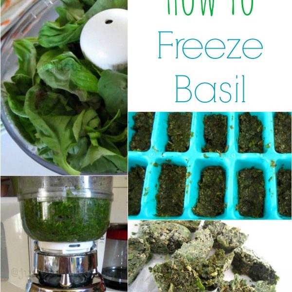 Preserving fresh basil by freezing for later use