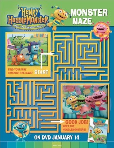 Henry Hugglemonster Maze activity sheet -- livingmividaoca.com