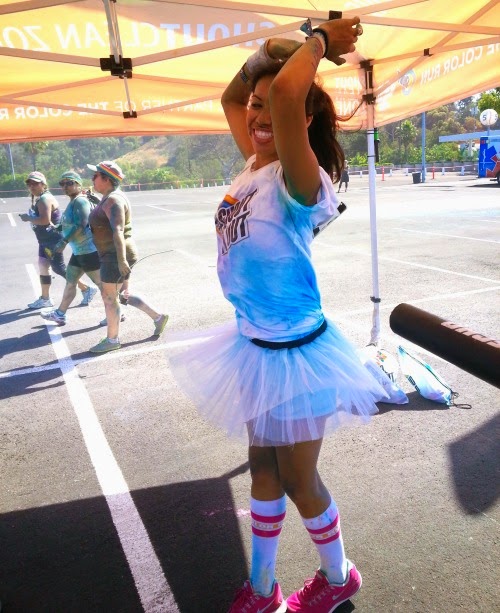 Leaf blower takes off the color at the color run // #ShoutItOut