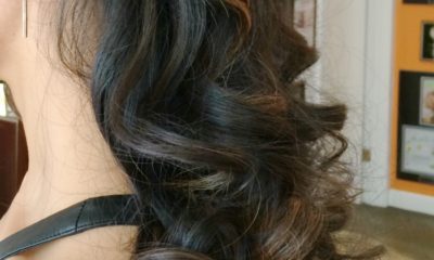 Side view of curls