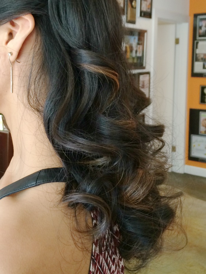 Side view of curls