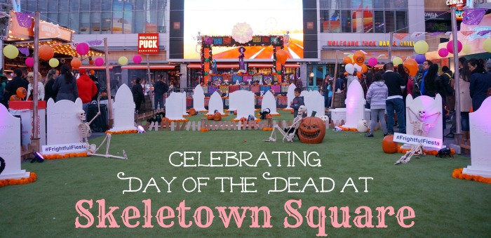 Celebrating Day of the Dead at Skeletown Square // LivingMiVidaLoca.com #FrightfulFiesta