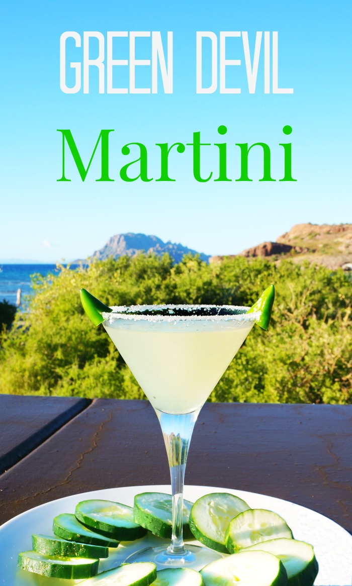 Serrano Chile spicy martini - a spicy twist on a traditional martini. It's made using cucumber slices, chile serrano, tequila, triple sec, lime juice and ice. | livingmividaloca.com | #livingmividaloca #spicymartini #martinirecipe #spicycocktail #martinicocktail #serranococktail