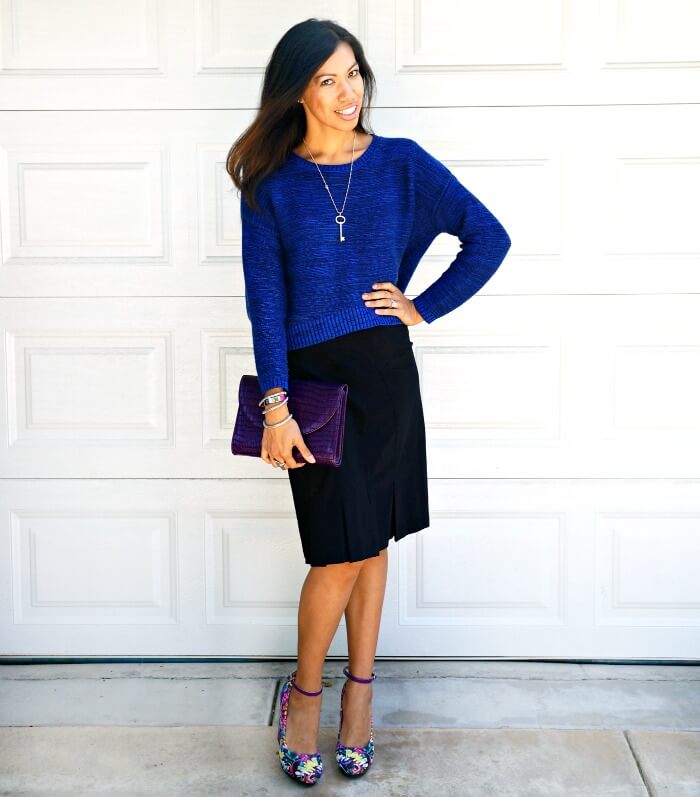 pattie cordova wearing andrea multi-colored wedges