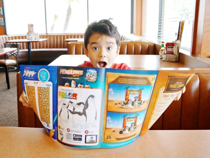 New DreamWorks kids menu at Denny's Diner