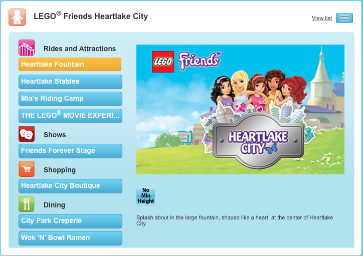 LEGO Friends Heartlake City map