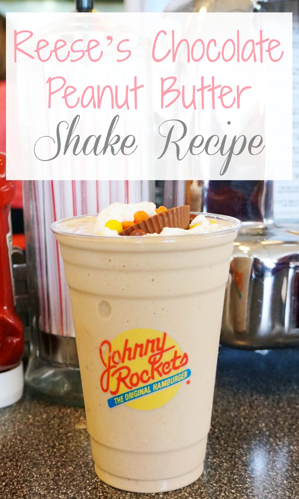 How to make Johnny Rockets Reese’s Chocolate Peanut Butter Shake recipe | #JohnnyRockets #ReesesMilkshake #MilkshakeRecipe #PeanutButterMilkshake #JohnnyRocketsShake #JohnnyRocketsCopyCatShake