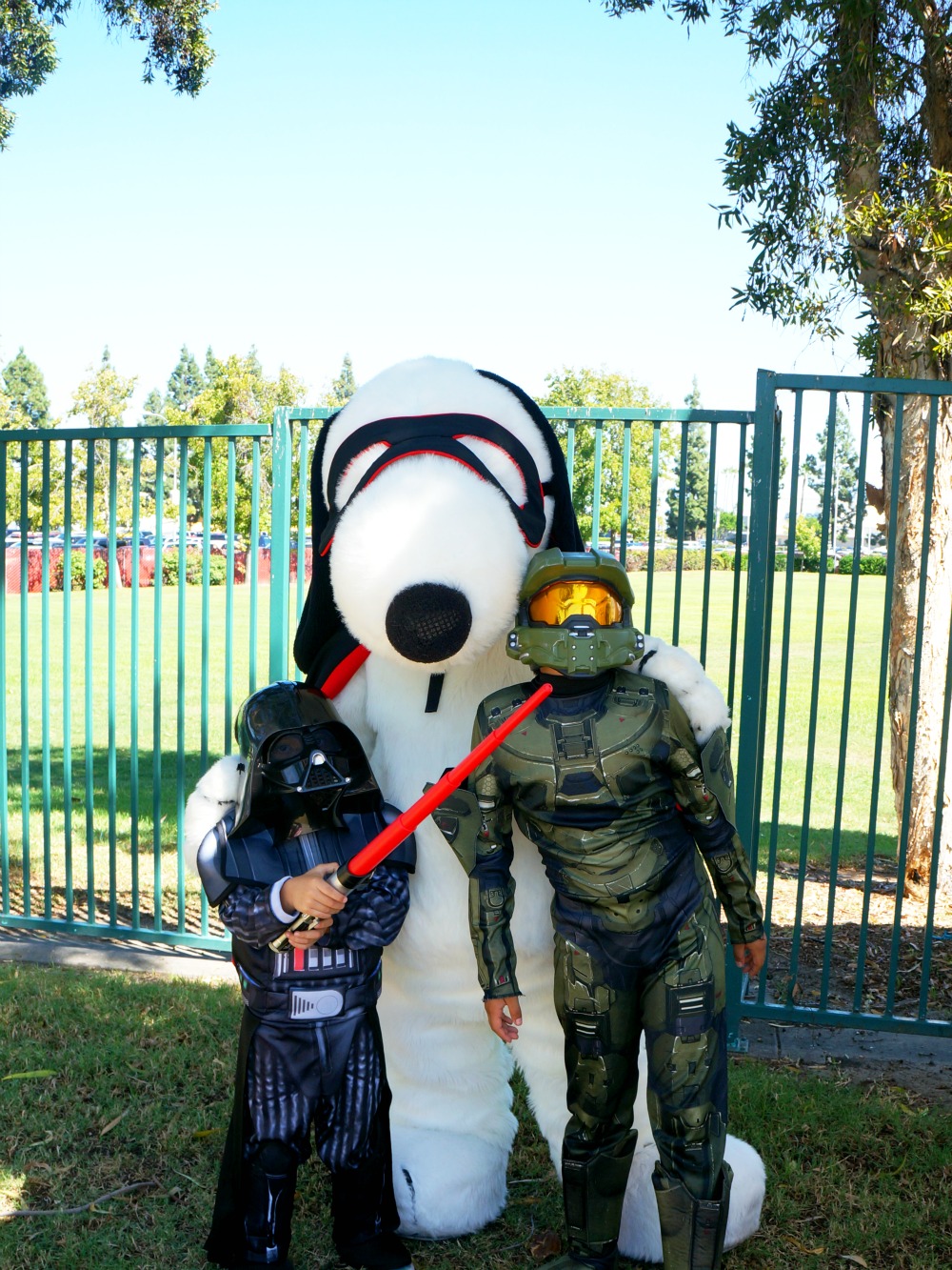 Snoopy with kids in costume