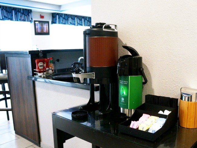 Coffee station at Holiday Inn