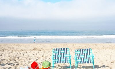 beach chairs on Carpinteria Beach in California // LivingMiVidaLoca.com. Click for more things to do in Anaheim besides Disneyland.