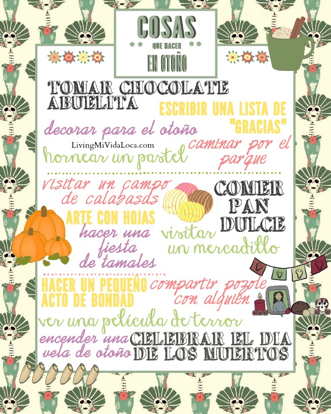 Cosas que hacer en otoño imprimible gratis - LivingMiVidaLoca.com