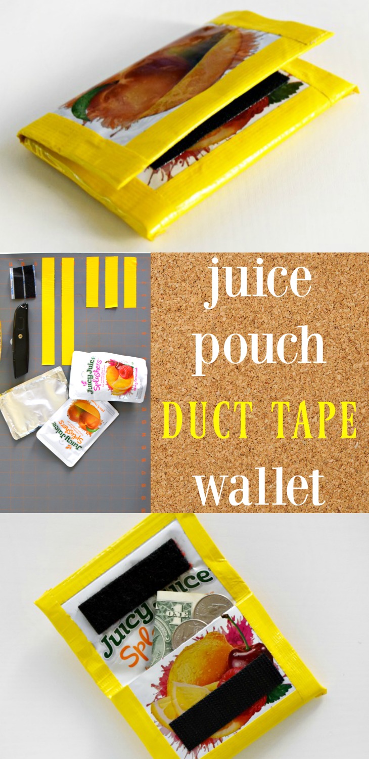 Juice pouch duct tape wallet how-to - LivingMiVidaLoca.com