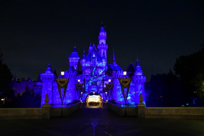 Cinderella Castle with Halloween projections - LivingMiVidaLoca.com
