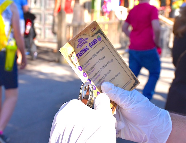 tasting cards at Knott's Berry Farm's Boysenberry Festival - LIvingMiVidaLoca.com