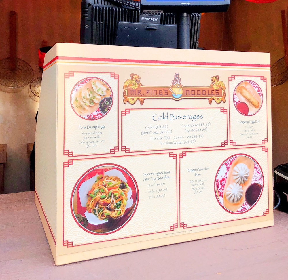 Mr. Ping's Noodles menu at Universal Studios - livingmividaloca.com