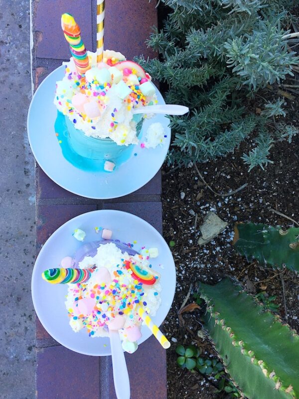 Unicorn shakes at Créme & Sugar in Anaheim Orange County tips and guides