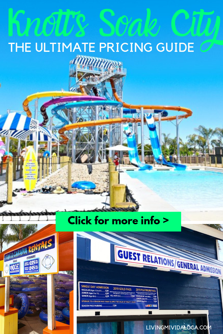 Soak City prices for cabanas, food, drinks, merchandise and tube rentals at Knott's Soak City in Buena Park, CA - livingmividaloca.com - #LivingMiVidaLoca #KnottsSoakCity #KnottsBerryFarm #BuenaPark