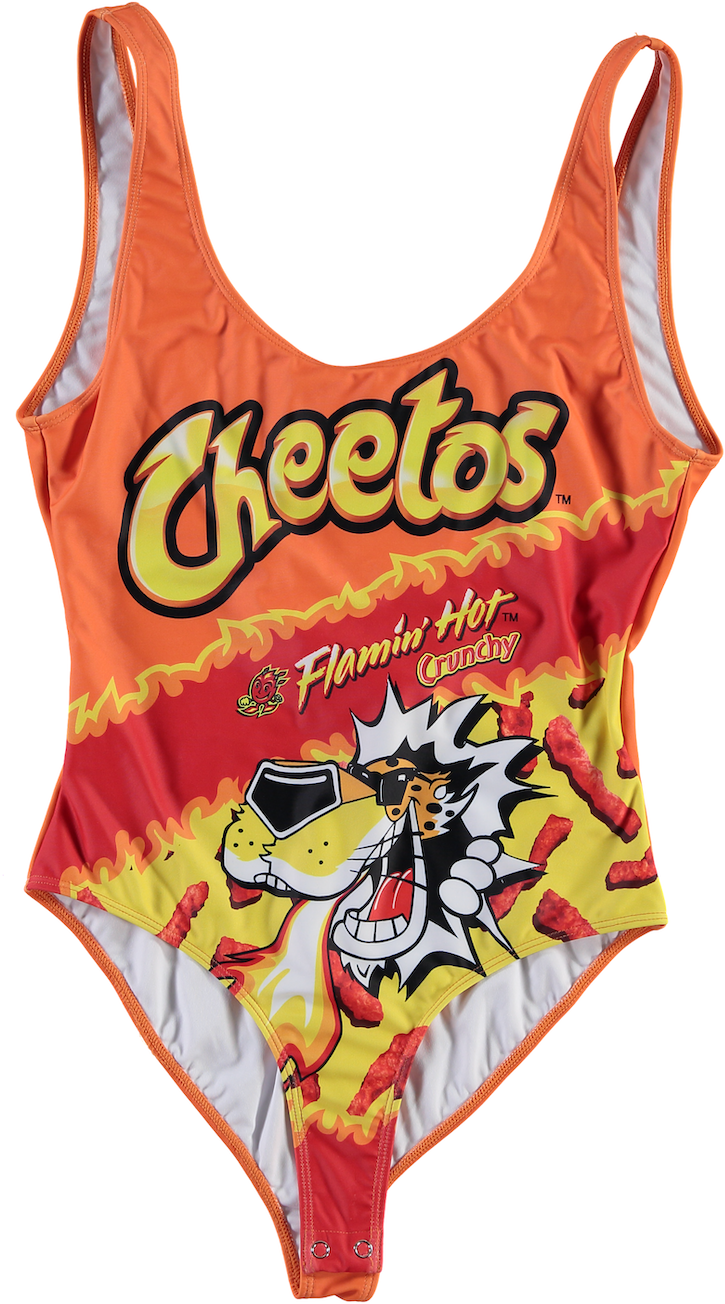 Forever 21 x Cheetos limited edition collection includes Cheetos Crunchy and Cheetos Flamin’ Hot printed swimsuits, sweatshirts, t-shirts, dresses and much more. - livingmividaloca.com - #LivingMiVidaLoca #Forever21 #Cheetos