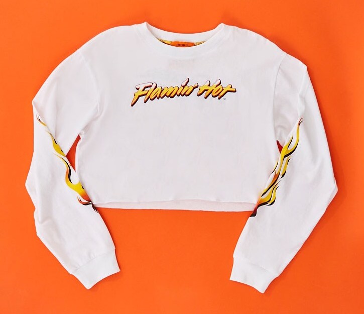 Forever 21 x Cheetos limited edition collection includes Cheetos Crunchy and Cheetos Flamin’ Hot printed swimsuits, sweatshirts, t-shirts, dresses and much more. - livingmividaloca.com - #LivingMiVidaLoca #Forever21 #Cheetos