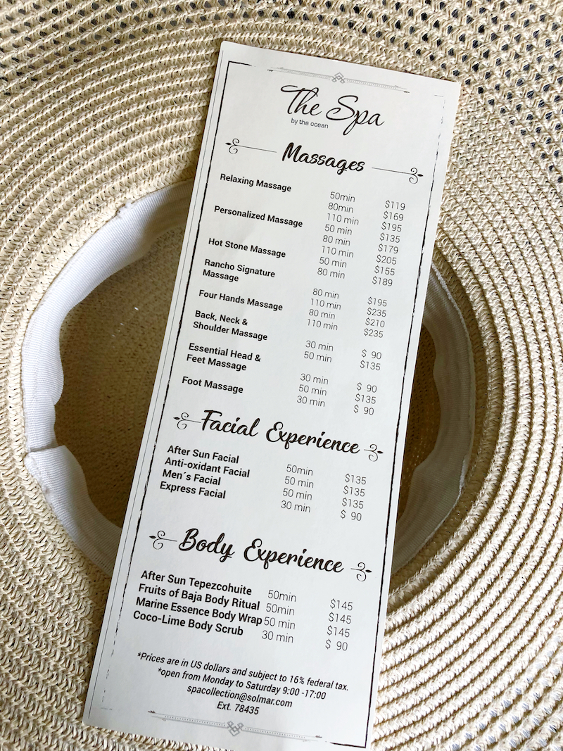 Rancho San Lucas spa menu and prices for their luxurious spa treatments and dining by the ocean in Los Cabos. - livingmividaloca.com - #livingmividaloca #loscabos #gnomads #solmarresorts