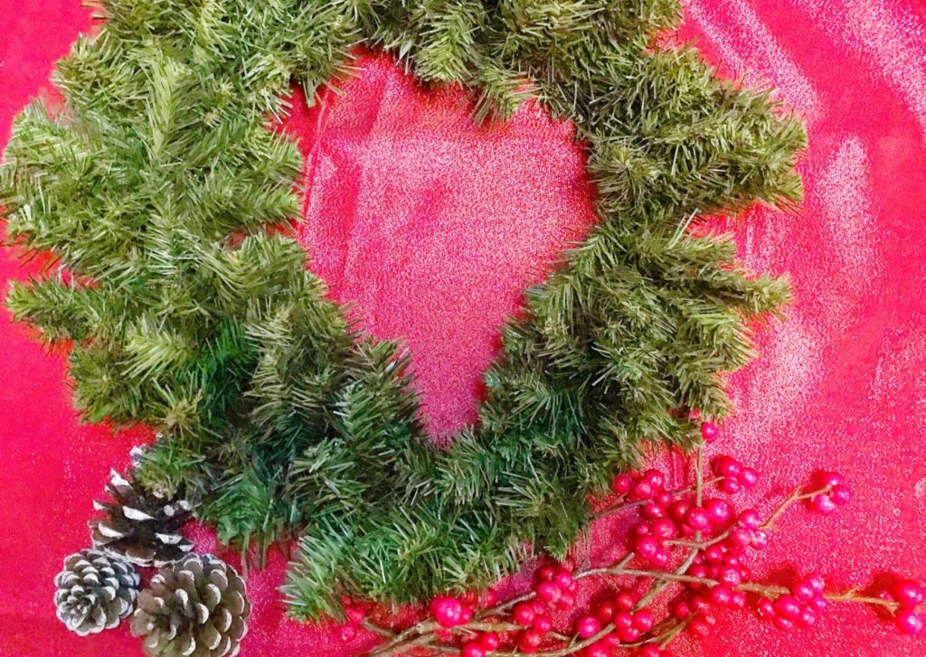 Dollar Tree Christmas Wreath step-by-step process