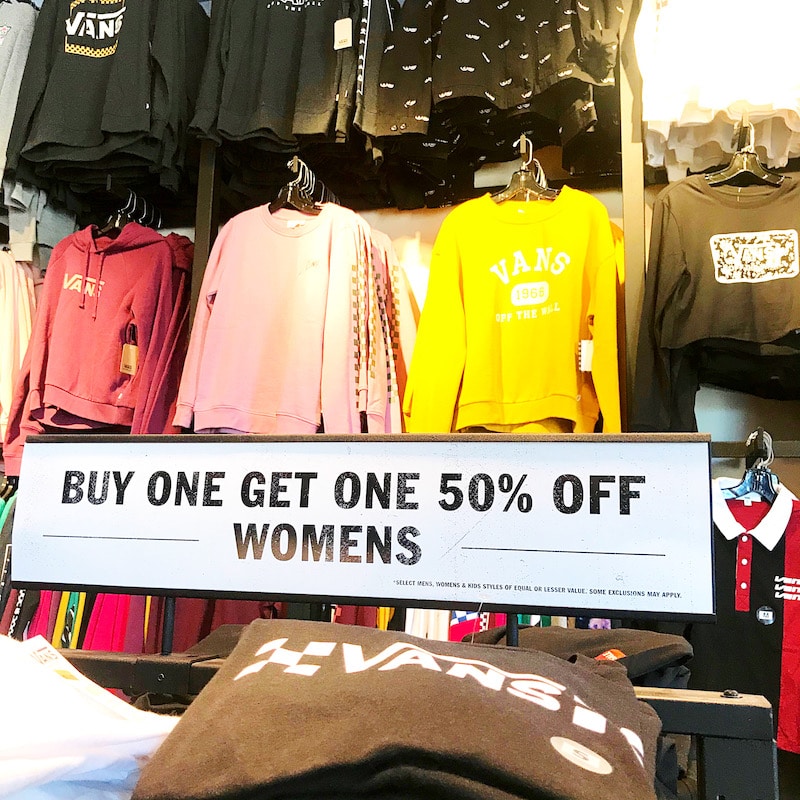 Vans buy one get one half off hotsell in store