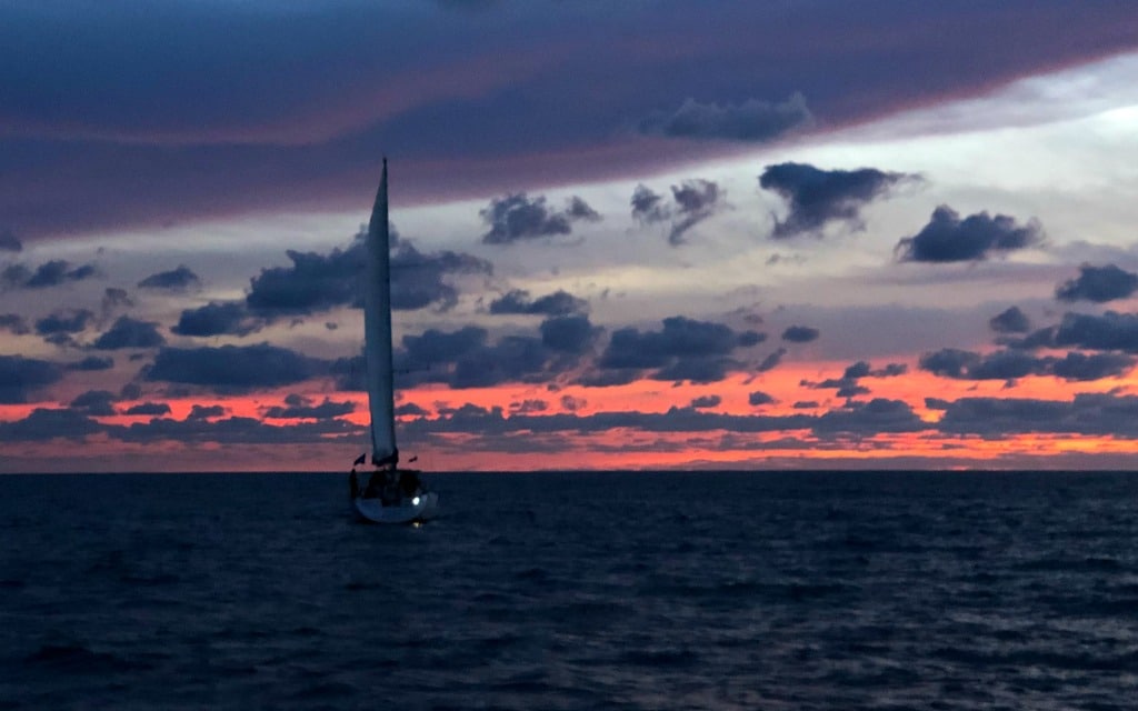 sunset in Los Cabos on a yacht