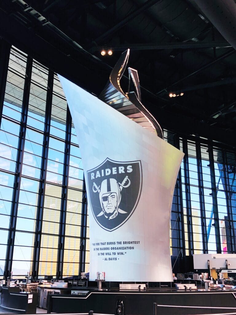 Al Davis Memorial Torch Side View Las Vegas Raiders Allegiant