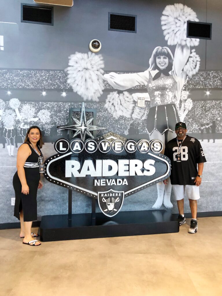 Las Vegas sign at Allegiant Stadium