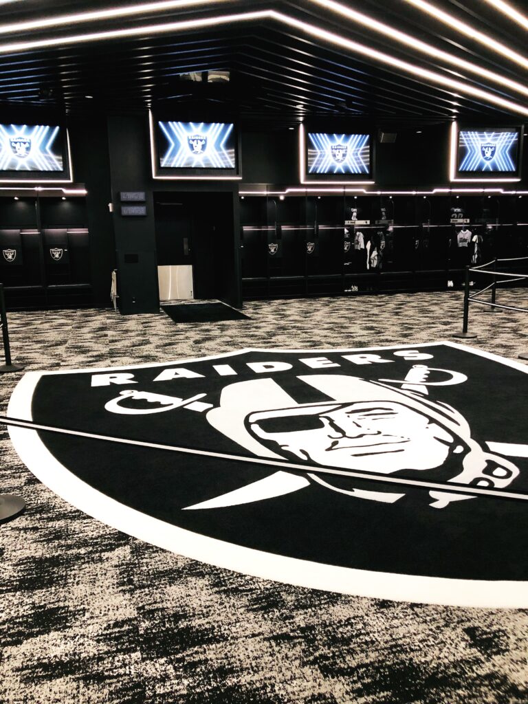 Raiders locker room at Allegiant Stadium