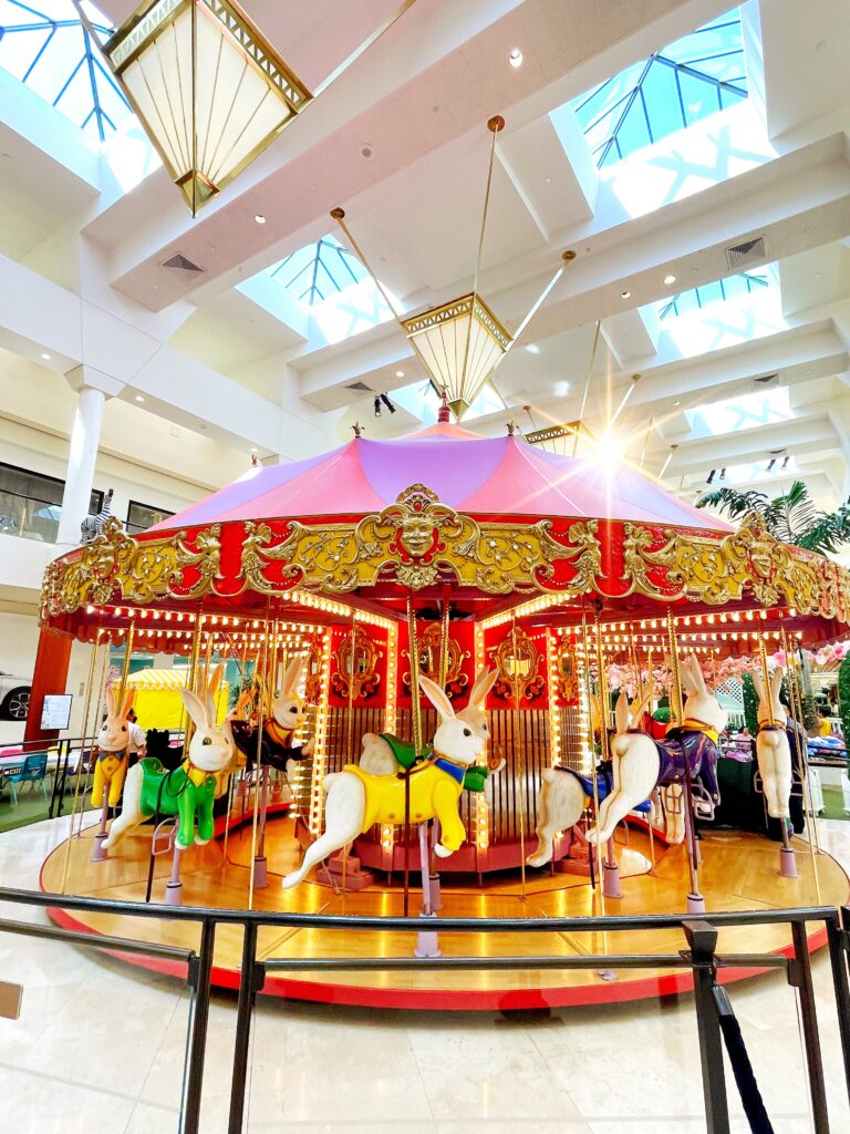 Easter Bunny carousel at South Coast Plaza