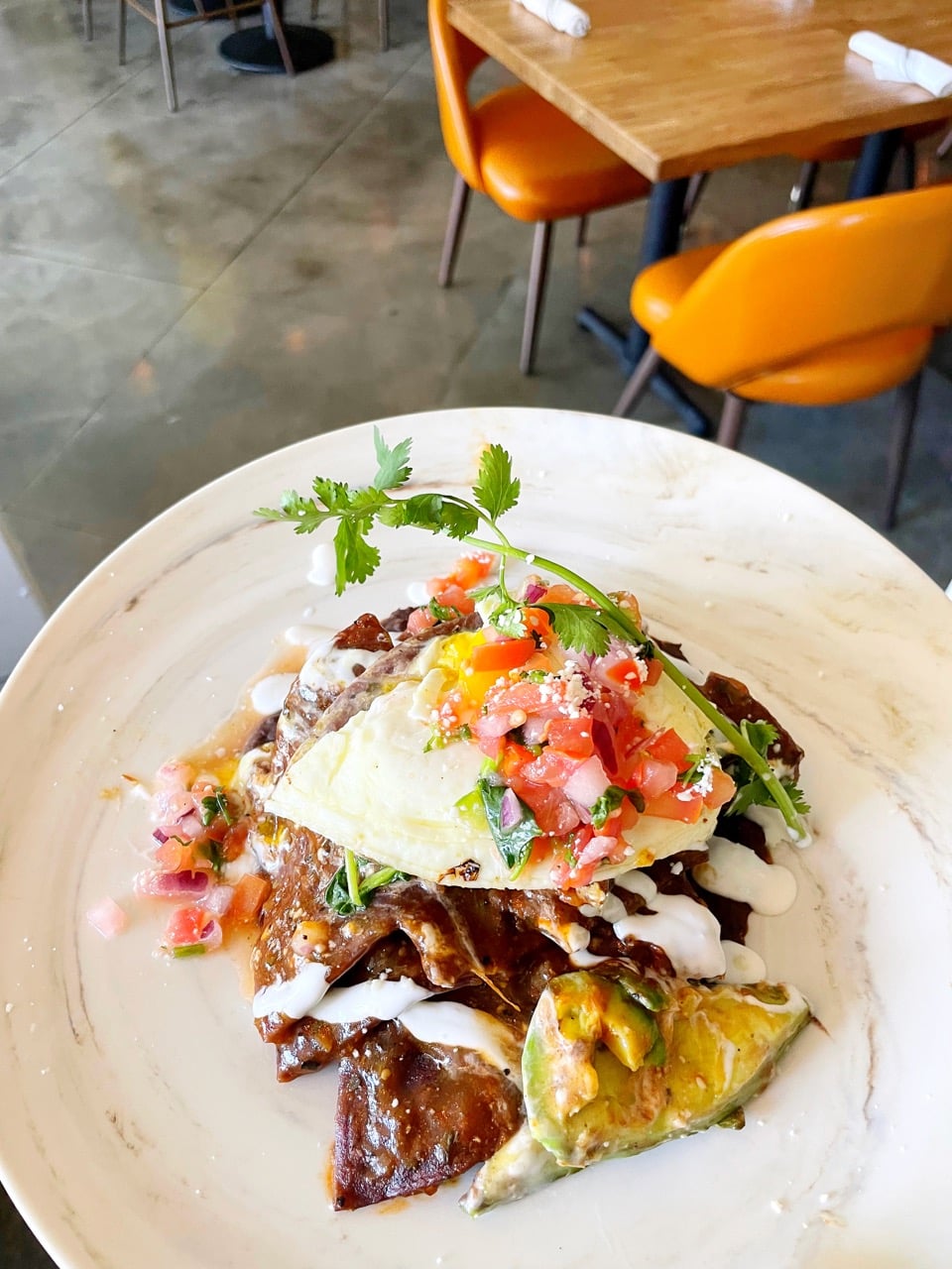 chilaquiles at Corazon Modern Kitchen in Brea