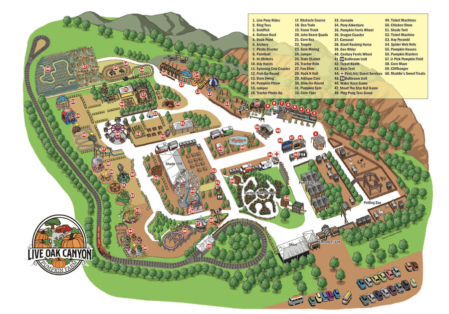 Live Oak Canyon pumpkin farm map